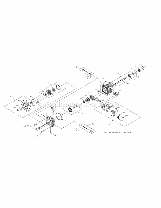 Hydraulic Pump Lh Diagram and Parts List for M60-KW 53AJ8CT6050 Cub Cadet Sprayer